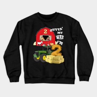 Birthday 2 Year Old Farm Theme Party Crewneck Sweatshirt